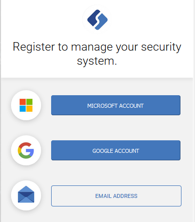 Account registration screen