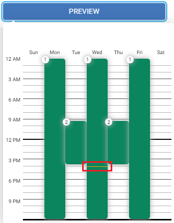 preview of schedule intervals